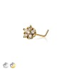MULTI CZ FLOWER 316L SURGICAL STEEL L-SHAPE NOSE RING